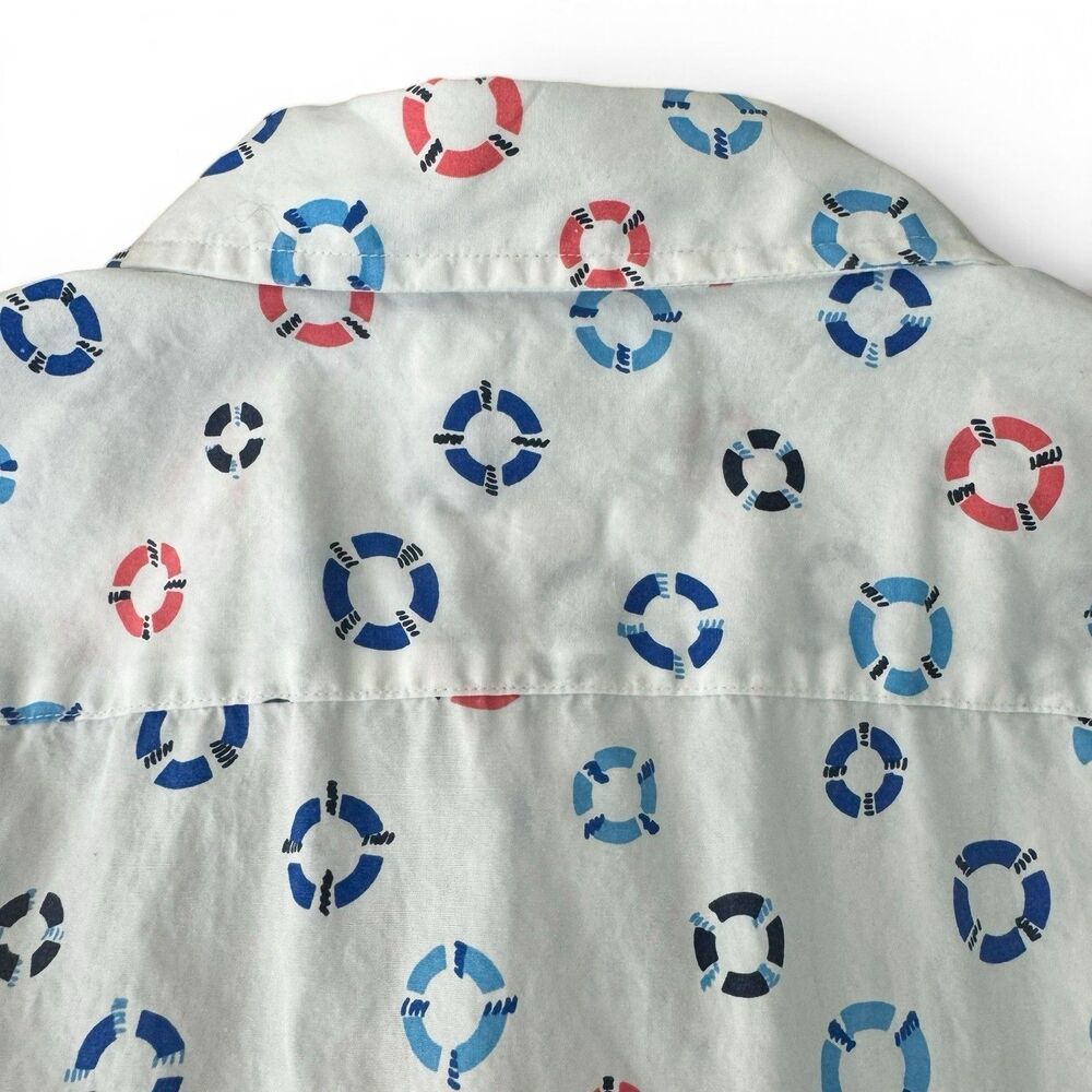 Bonobos Tailored Fit Shirt Men L White Nautical Life Preserver Bouy Print AOP - Picture 4 of 9